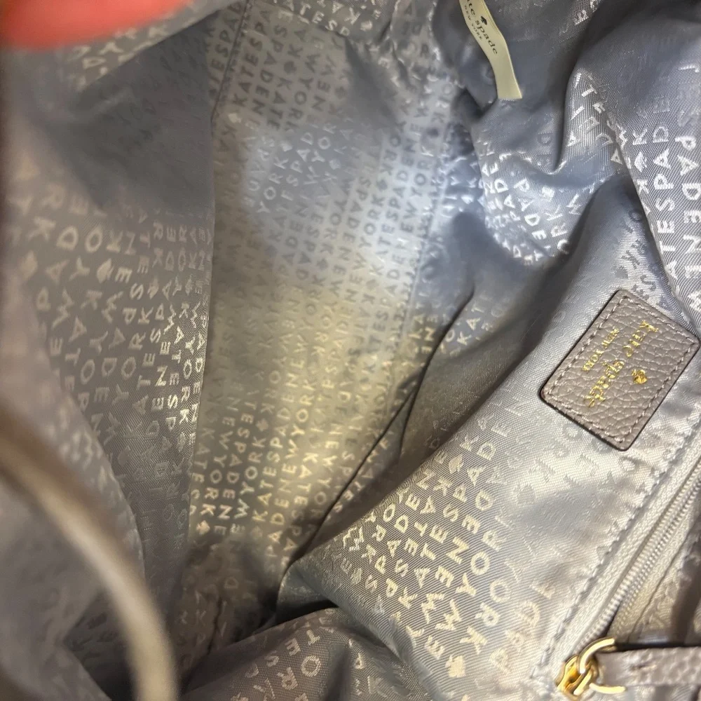 Kate Spade New York Mulberry Street Small Breezy flap backpack in grey leather